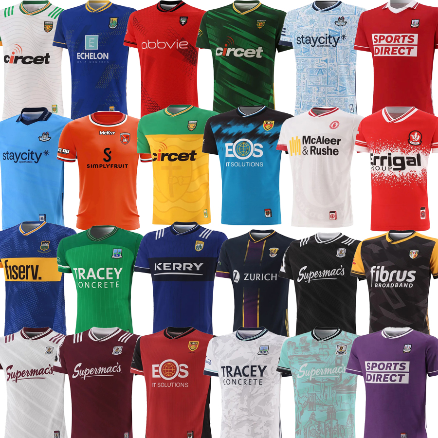2025 2026 2027 GAA rugby Jerseys Peil Ghaelach Caid Gaelic Football Kerry London Mayo Dublin Tyrone Carlow Derry Mayo Kilkenny Cork Laois Clare Antrim 25 26 27 shirt