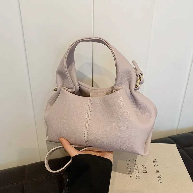 French niche urban simple cloud bag lychee pattern soft leather fashion handbag single shoulder messenger womens bagXJ250918