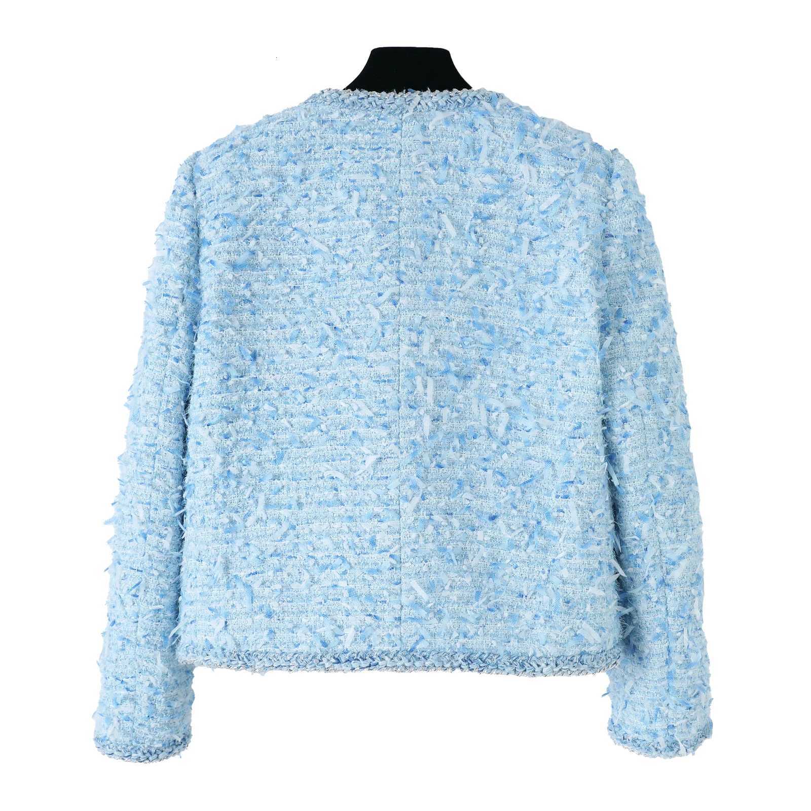 New fashionable and elegant celebrity highend temperament design round neck singlebreasted small fragrance jacket Z250918