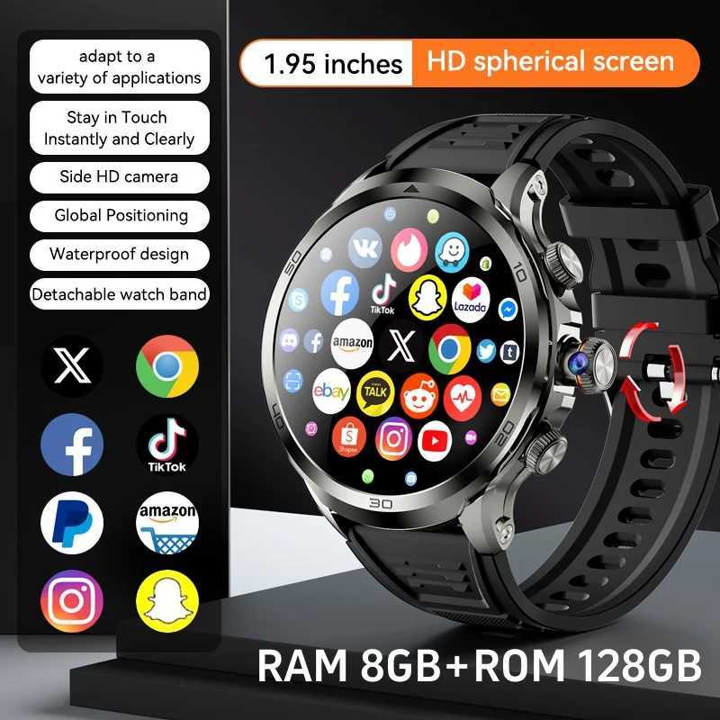 H19 Smart Watch Android 100 Smartwatch With 190 Rotary Camera GPS WIFI 195inch Larger Amoled Sn 256GB Storage Y250919