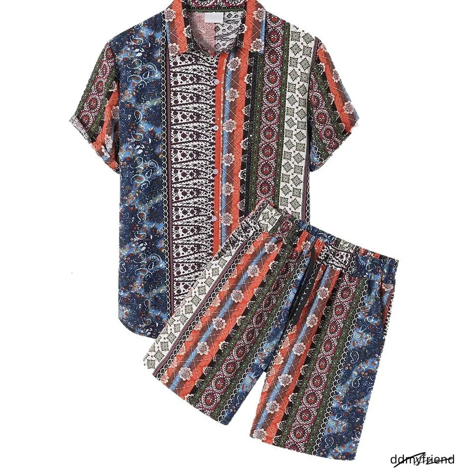 Lanjia- Hawaiian Shirt American Pattern Mens Independence Day Set Suitable For Summer Parties 3D Digital Print 250710 Ce5f4 ddmyfriend