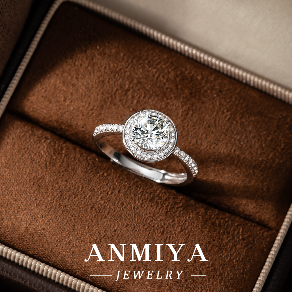 Corporate Silver Jewelry - Professional 925 Sterling Silver Moissanite Band Ring for Businesswomen's Office Wear