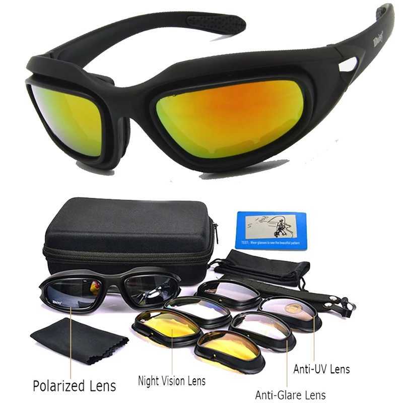 Sport C5 X7 Polarized Tactical Glasses Outdoor Hunting Military Airsoft Paintball Eye Protection Goggles UV400 Sunglasses J250919