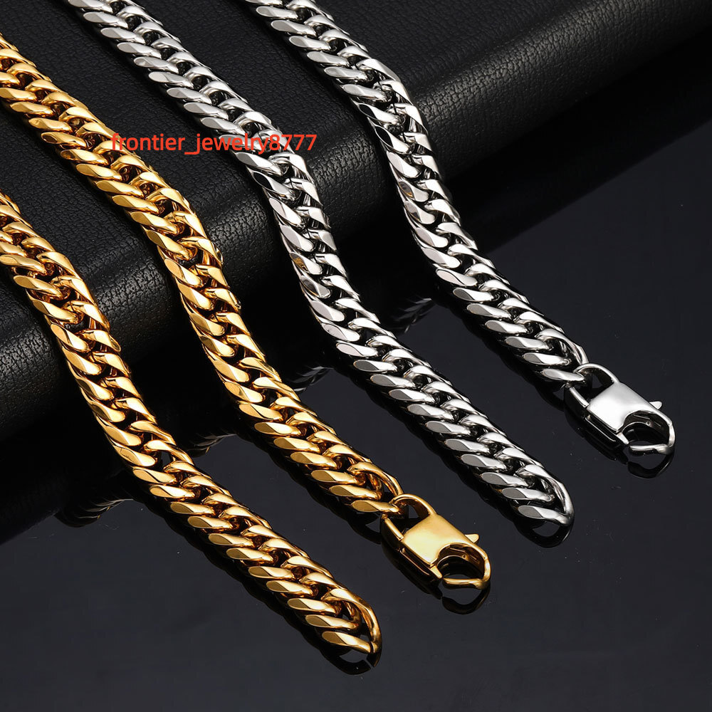 75mm Necklace Men Stainless Steel Cadenas De Acero Inoxidable Por Mayor Cubana Hip Hop