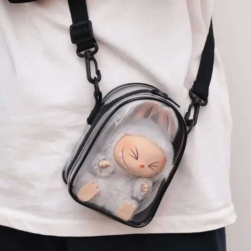 Labubu Protect Case Labubu Sitting Party 15cm Cotton Doll Shoulder Pain Bag PVC Storage Bag Labubu C250919