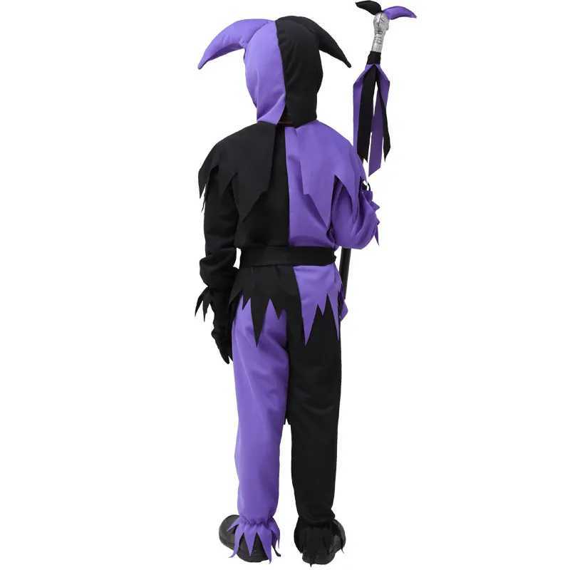 Skull Devil Costumes Purple Black Halloween Cosplay For Boys Clown Suit Carnival Costumes L250918