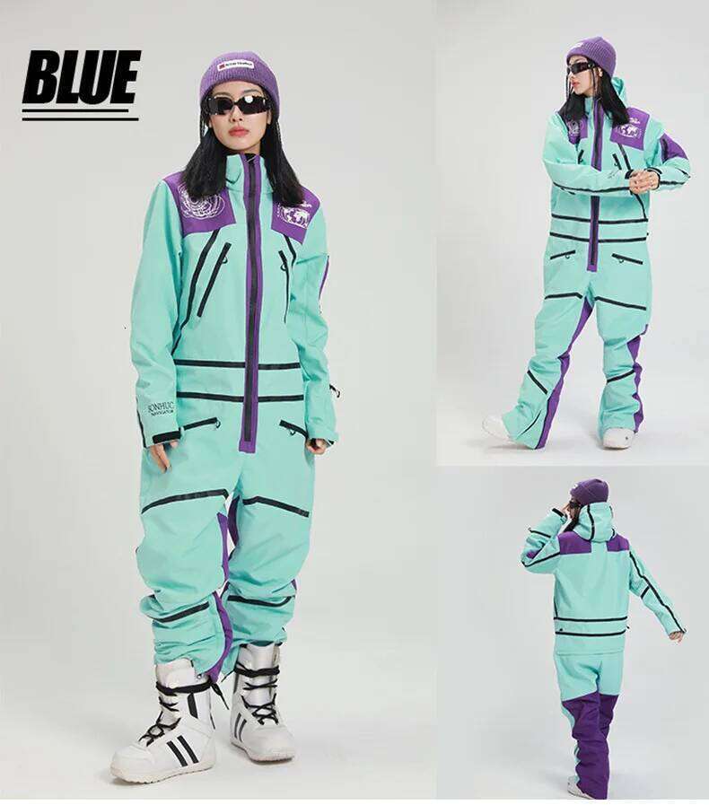 LTVT One-Piece Snowboarding Jumpsuits Outdoor Sports Skiing Sets Ski Suit New Winter For Women Windproof Waterproof Breathable