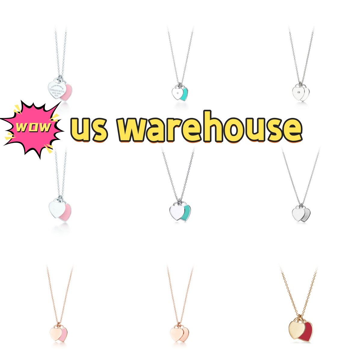 necklace designer luxury jewelry designer charm necklace Luxury Necklaces For Women love necklace Metal Chain Thin Pendant Necklaces Valentines Day Gift box blue