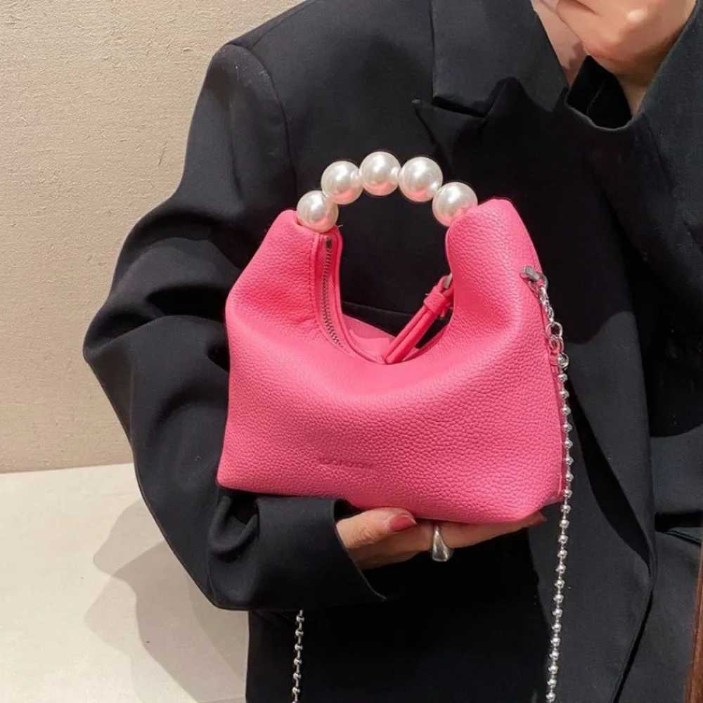 Crossbody Purse with Pearl for Women Fashion 2024 New Womens Handbags PU Leather Shoulder Bags High Quality Luxury Cloud BagXJ250918