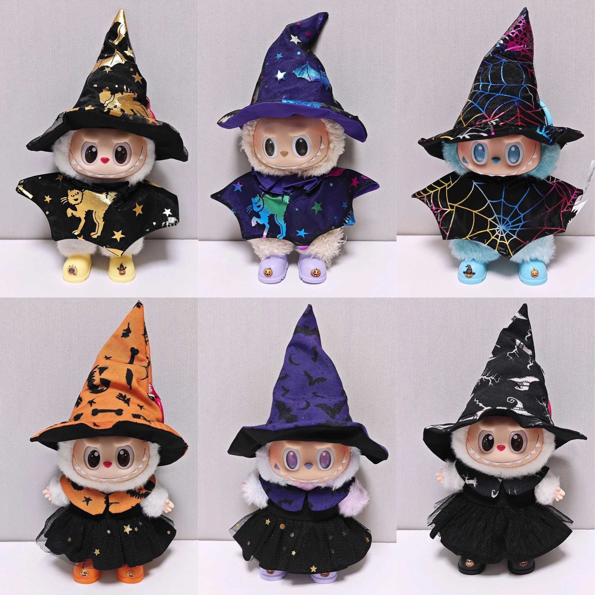 Labubu Halloween Clothing Skirt Cape Hat Set For 17cm Labubu V3 Doll Clothes Outfit Accessories Ropa Labubu C250919