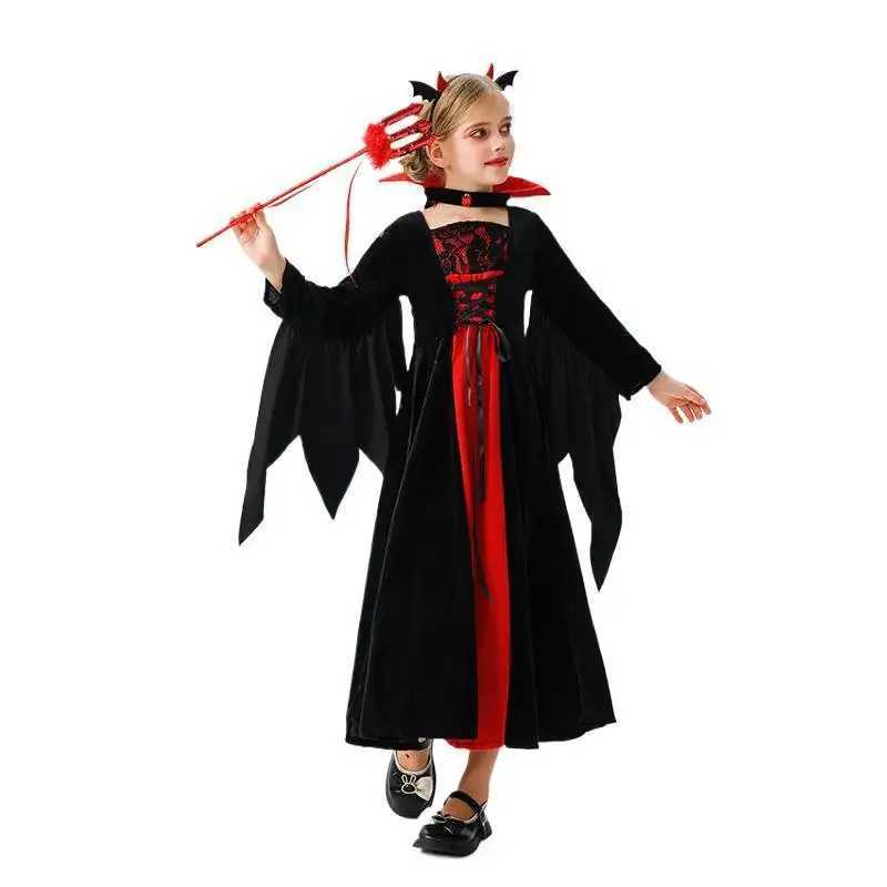 Girls Halloween Bride Vampire Cosplay Costume Medieval Renaissance Gothic Dresses Carnival Theme Party Dress Prom Gowns110150CM L250918