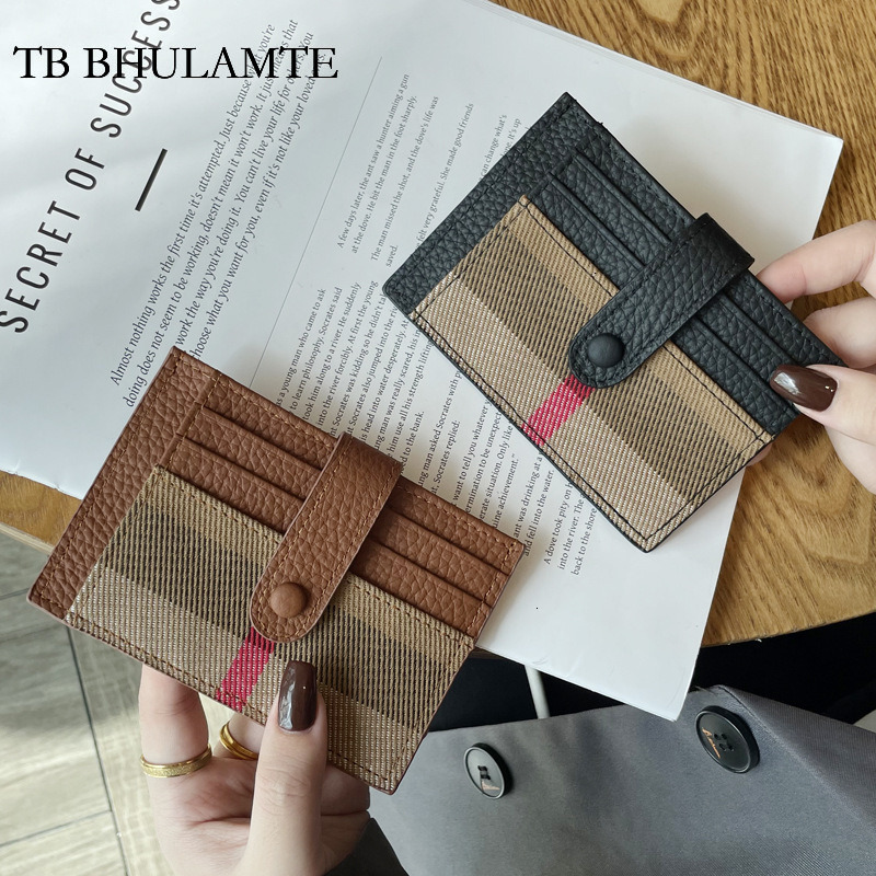 TB BHULAMTE One-piece Card Holder For Women Compact Ultra-thin Designer Mini Exquisite High-end Luxury Genuine Leather Fashionable Premium Card Holder