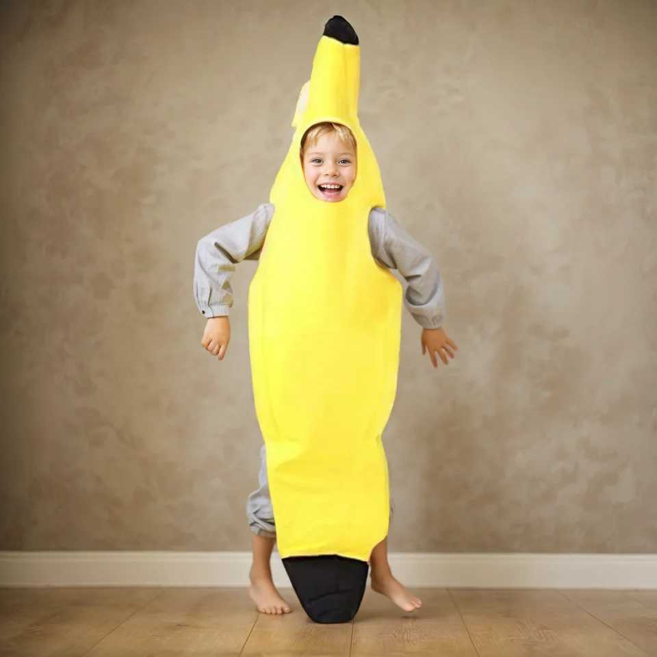 ChildAdult Unisex Fun Banana Set Yellow Costume Light Halloween Fruit Fancy Party Holiday Dance Dress Costume L250918