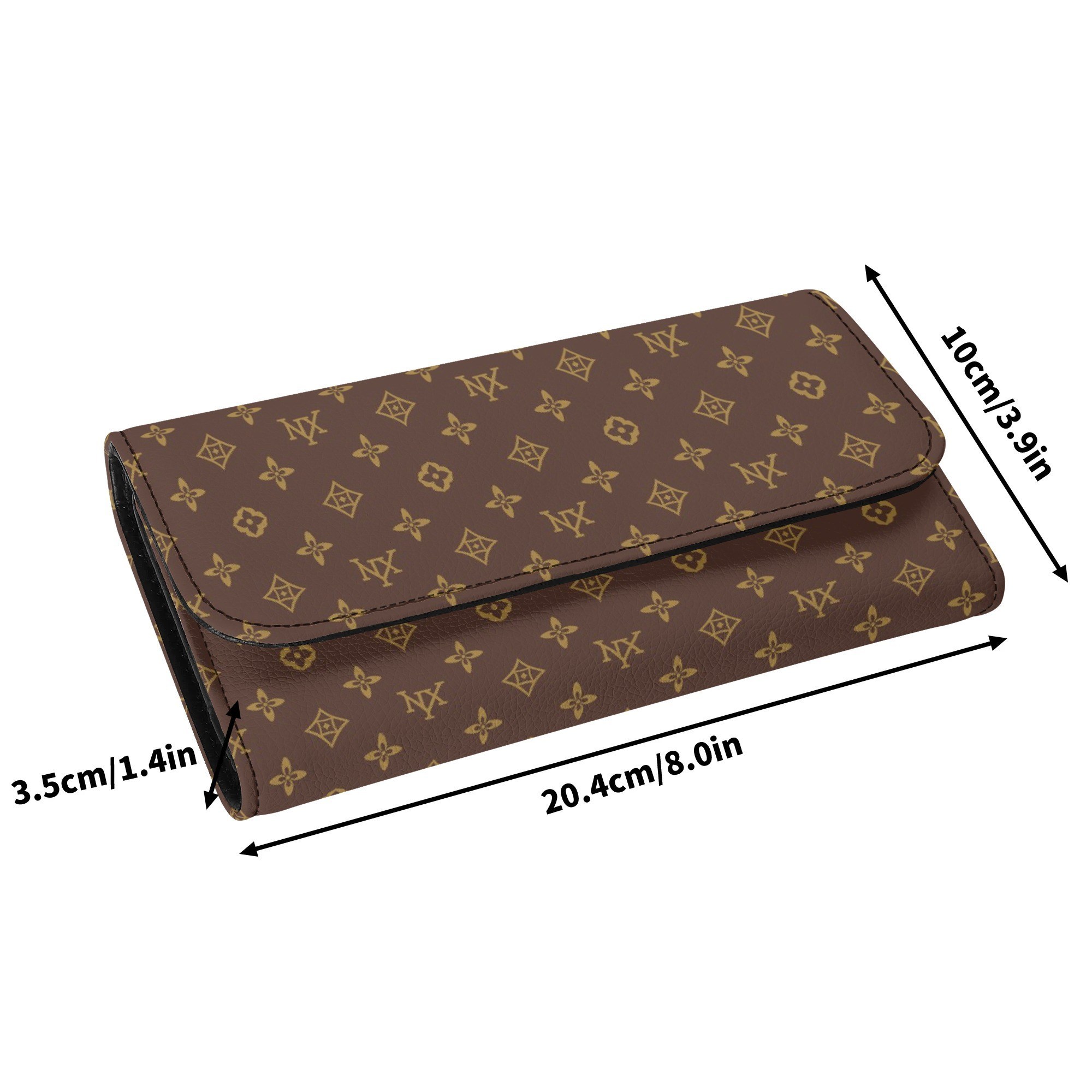 NXY Lychee Patterned Tri Fold Long Wallet designer men wallets card holder mens Fashionable and versatile classic brown flower wallets with dust bag