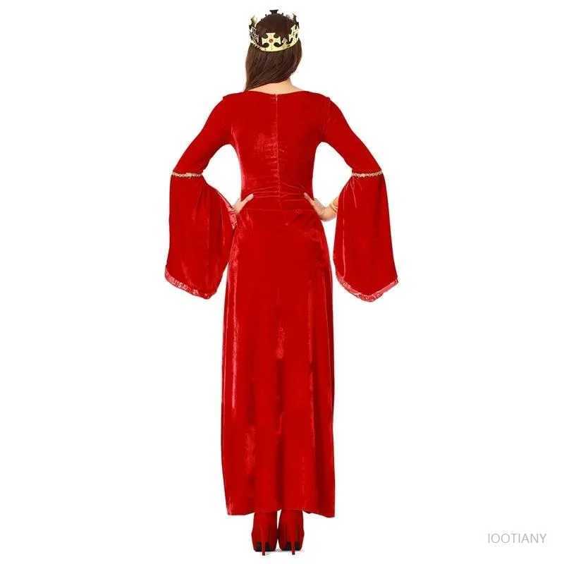 Halloween Sexy Gothic European Medieval Retro Court Queen Masquerade Carnival Party Court Princess Red Dress RolePlay L250918