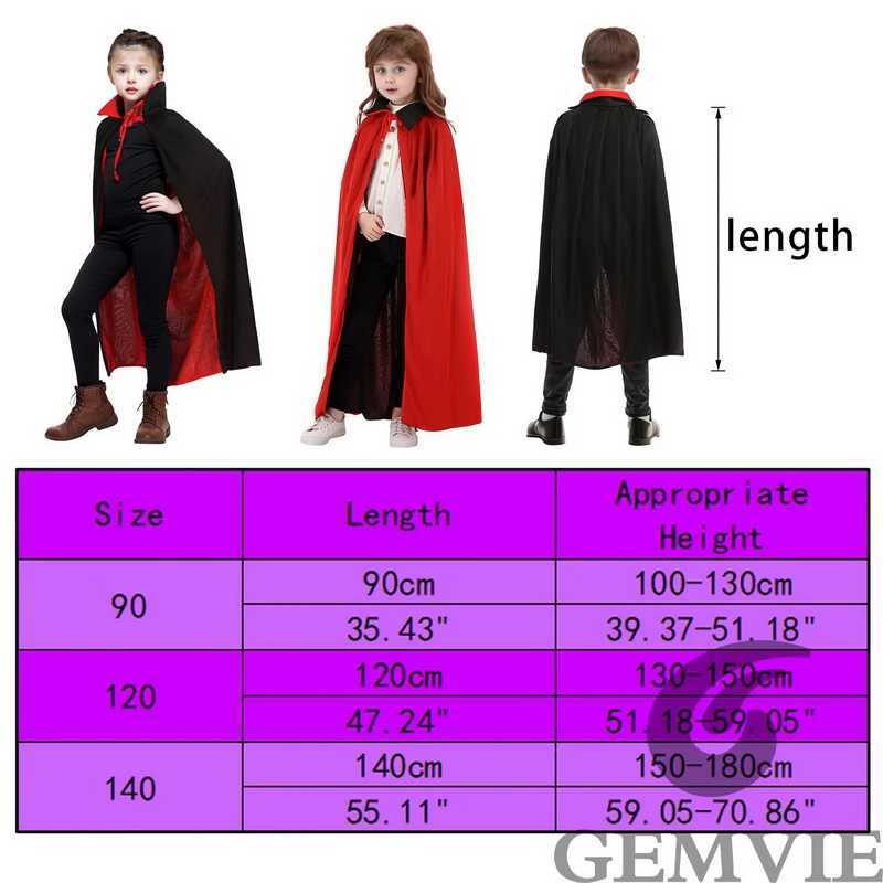 Unisex Child Adult Halloween Black Red Reversible Hooded Cloak Vampire Capes Party Costumes L250918