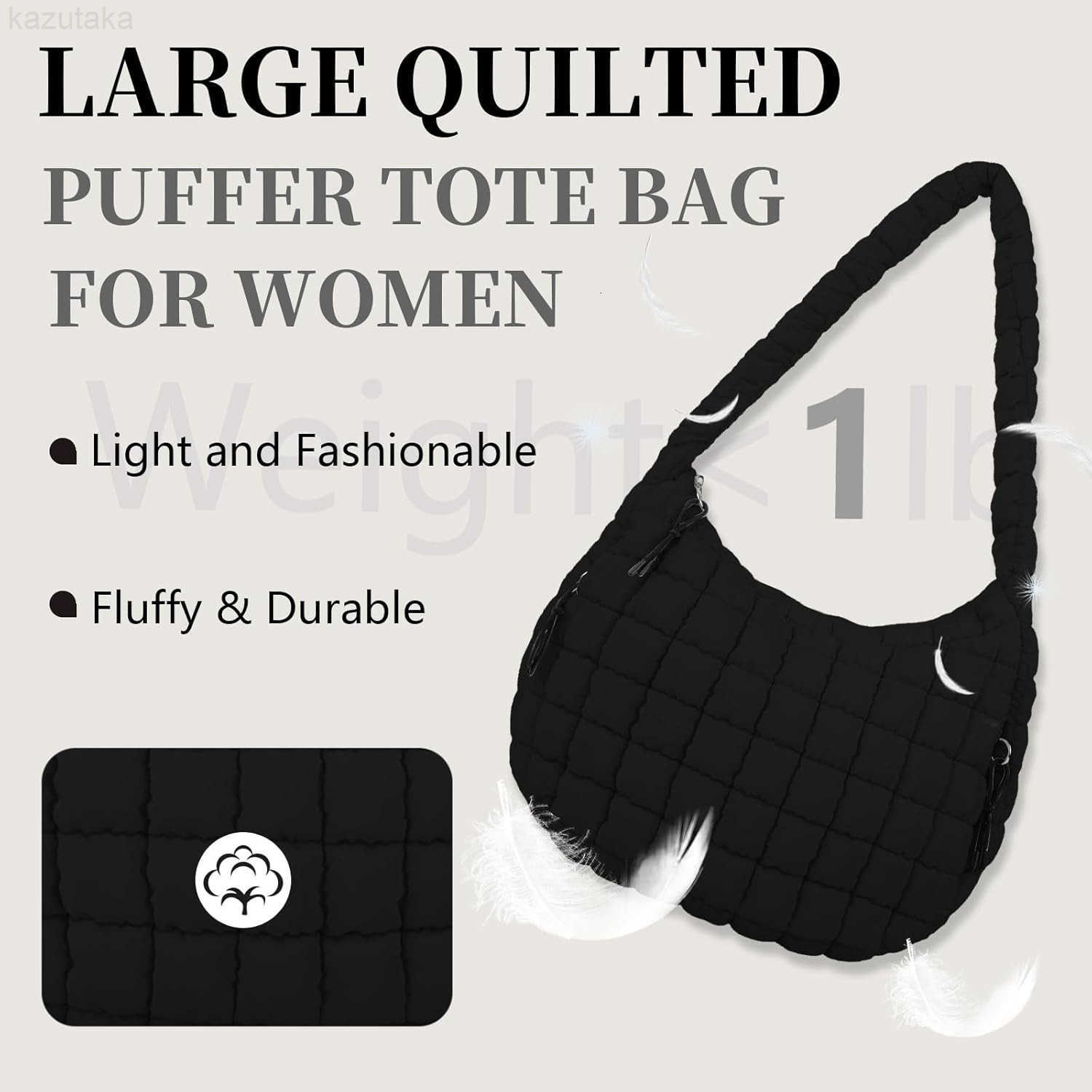 Quilted Puffer Tote Bag for Women Large Crossbody Bag Lightweight Nylon Puffy Carryall Hobo Puff Shoulder Bag Y260116