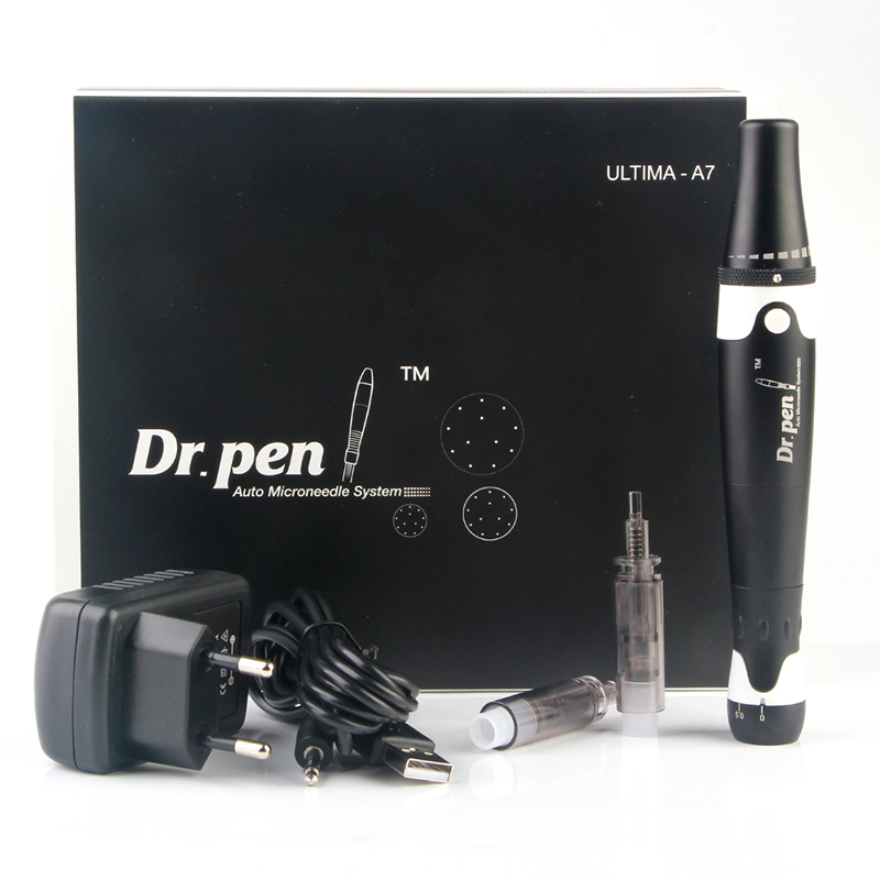 Professional Dr.Pen A7 Wired for at-home Derma Pen microneedle therapy Skin Care Dermapen Tools with replaceable cartridges 12 Pins Needle 2Pcs