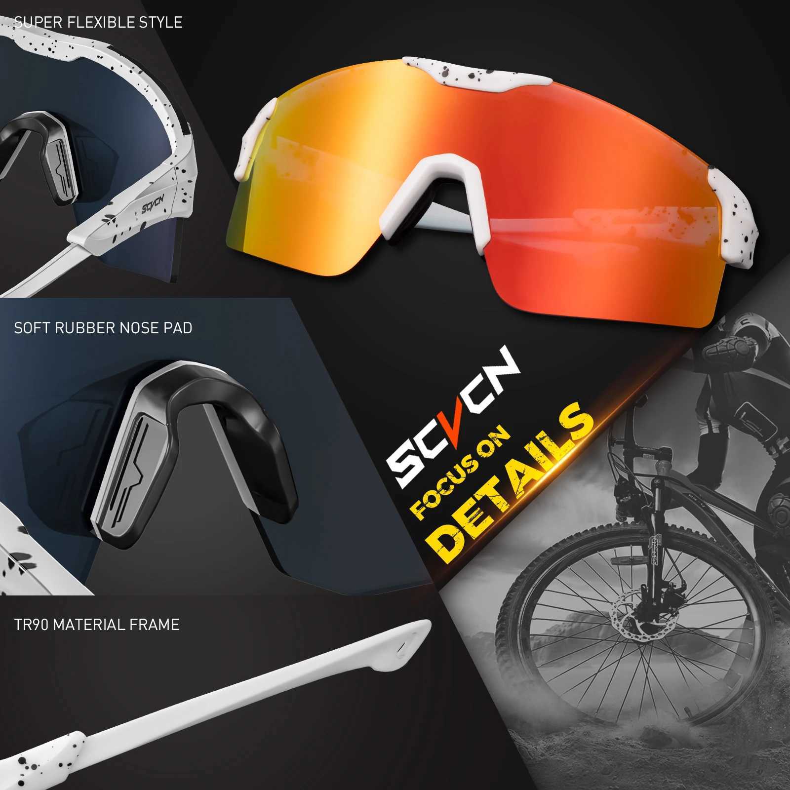 SCVCN Polarized Cycling Glasses Outdoor Fishing Sunglasses Sports Running Eyewear UV400 MTB Cycling Sunglasses Road Bike Glasses Y250919