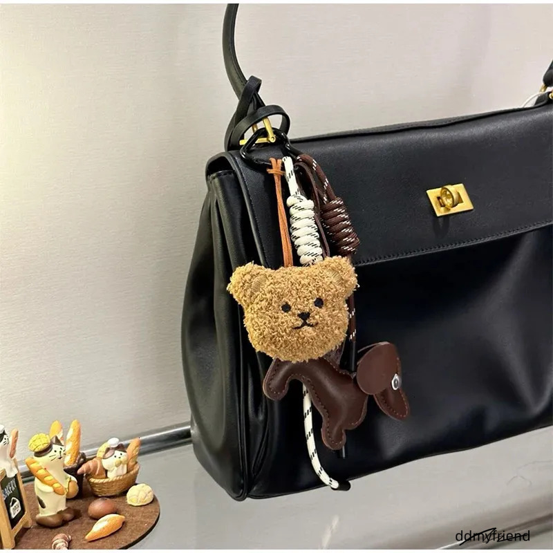 Trendy Accessories Y2k Cute Plush Bear Keychain Puppy Rabbit Baseball Postcard Mobile Bag Pendant For Girl Women Gifts250103 ddmyfriend