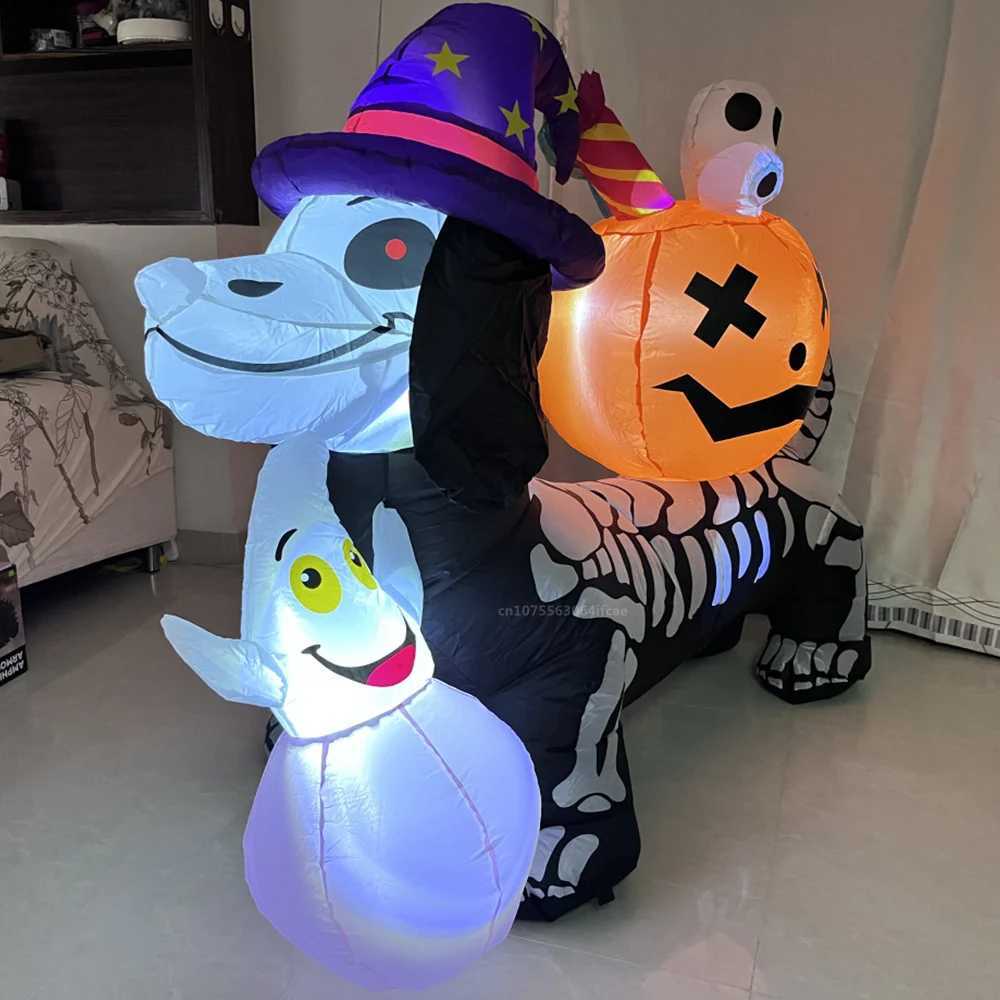 15M Long Halloween Inflatables Puppy Pumpkin Decor Buildin LED Outdoor Horror House Yard Garden Props Halloween Party Decor C250919