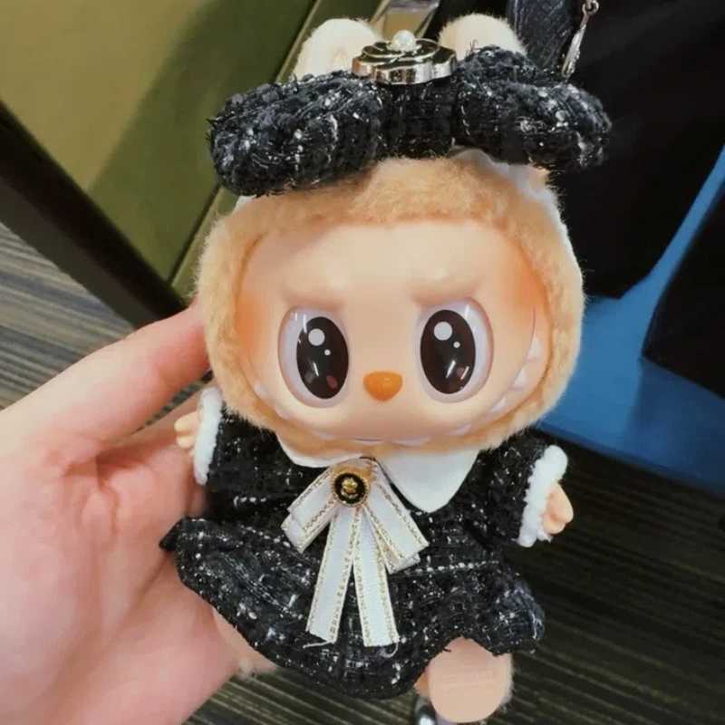 Mini Doll Clothing Accessories 17cm Cute Labubu Black and White Checkered Dress Set Fashion Clothing Girl Gift No Doll in Stock C250919