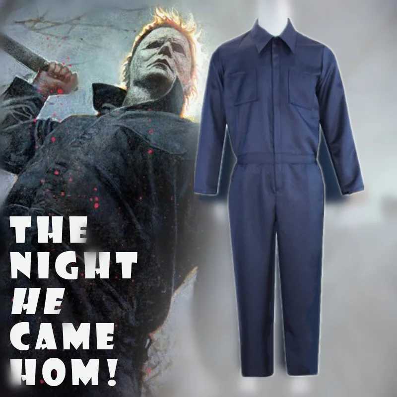 Michael Myers Costume Mask Cosplay Halloween Jumpsuit Outfits Horror Bloody Killer Carnival Party Costume for Adult Men L250918