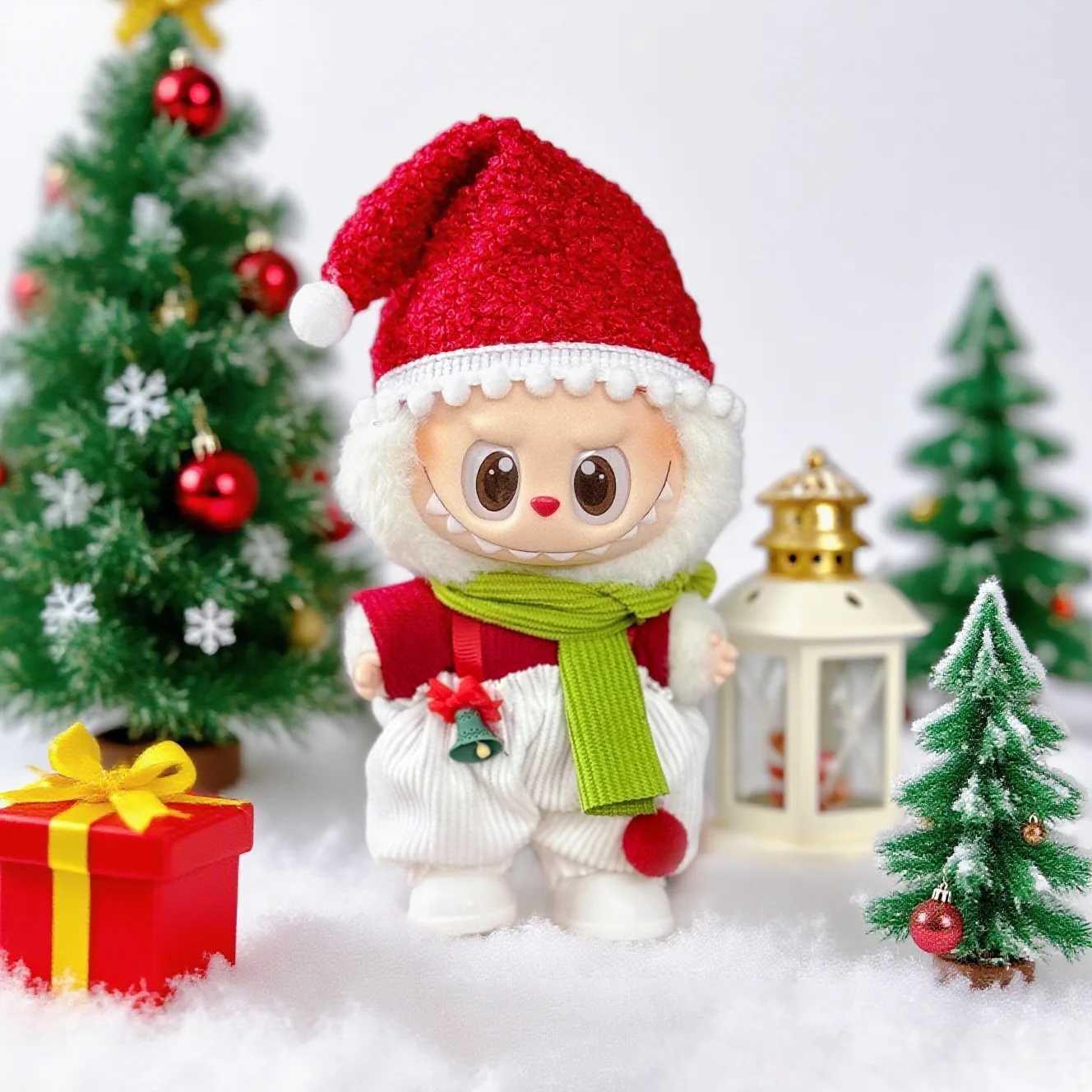 For Labubu Christmas Deer Set Santa Claus Dress Up for V1V2V3 Outfit Holiday Gift Vinyl Doll Dressup Game Christmas Gifts C250919