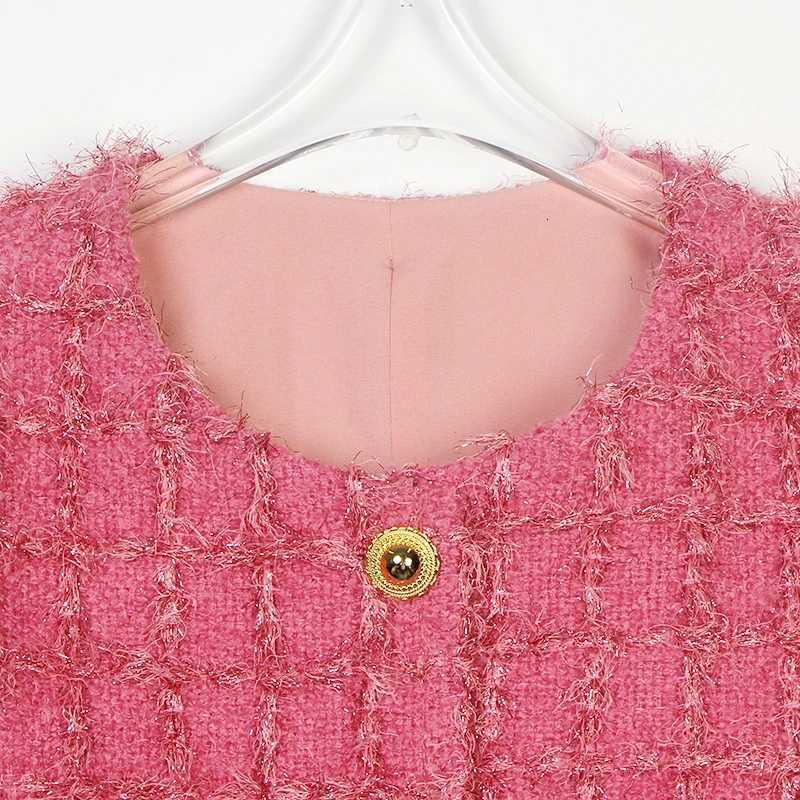 New fashionable and elegant round neck singlebreasted celebrity temperament small fragrance style jacket top Z250918