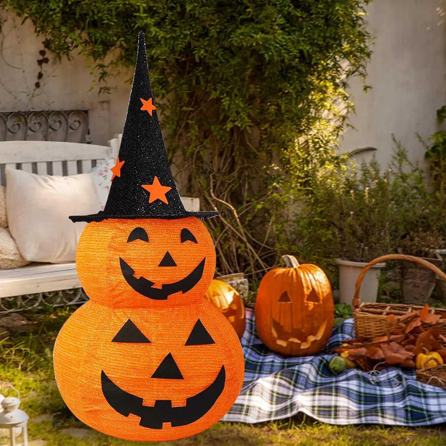 1pcs Halloween Pumpkin Decorations Collapsible JackoLantern Pumpkin Lights for Indoor Outdoor Home Party Yard Decorations C250919