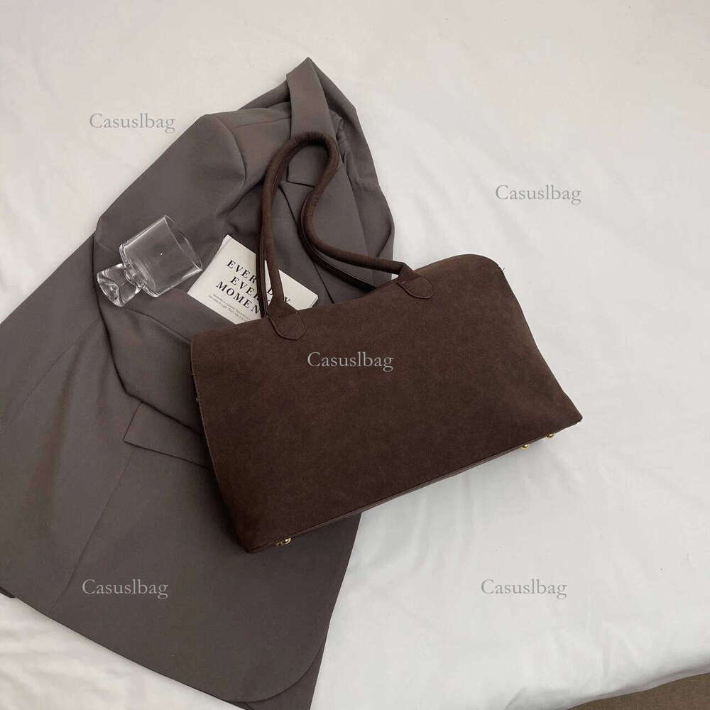 Classic Faux Suede Handbags Women England Style Elegant Shoulder Bags Big Solid Designer Casual Totes Lady Retro Female Packages