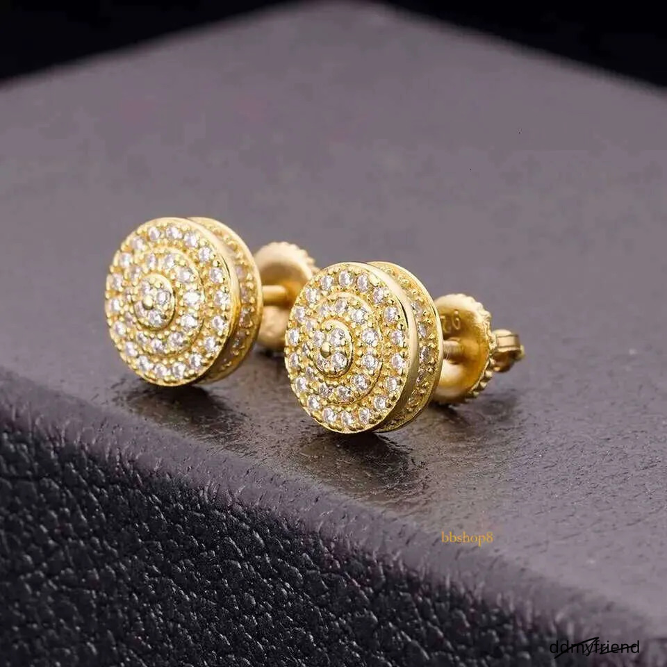 2025 Designer Top Men's 10K Plated Sier Pin VVS Moissanite Real Gold Earrings Jewelry Fashion Gifts ddmyfriend