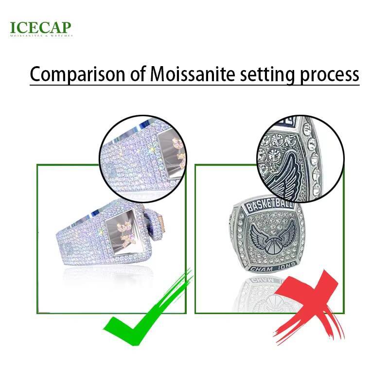 Designer Mens Cross Hand Ring Set Fine Jewelry Rose Gold Plated 925 Sterling Silver Custom VVS Moissanite Diamond Ring