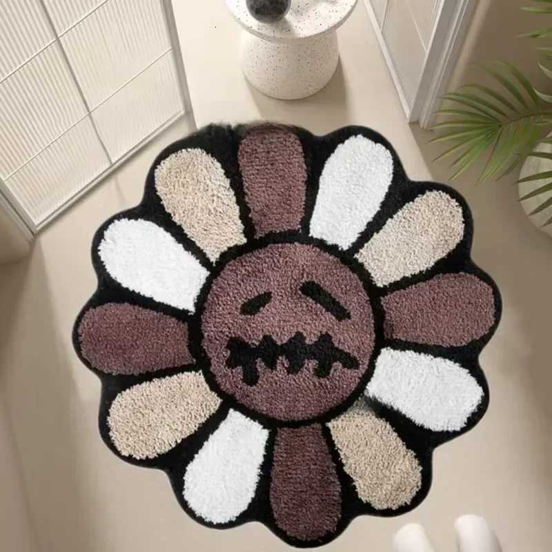 Aesthetic Suower Carpet Tufting Bathro Antislip Carpet Fluffy Thickening mats Sun Flowers Cactus Rug Living Ro Rug Decor C250919