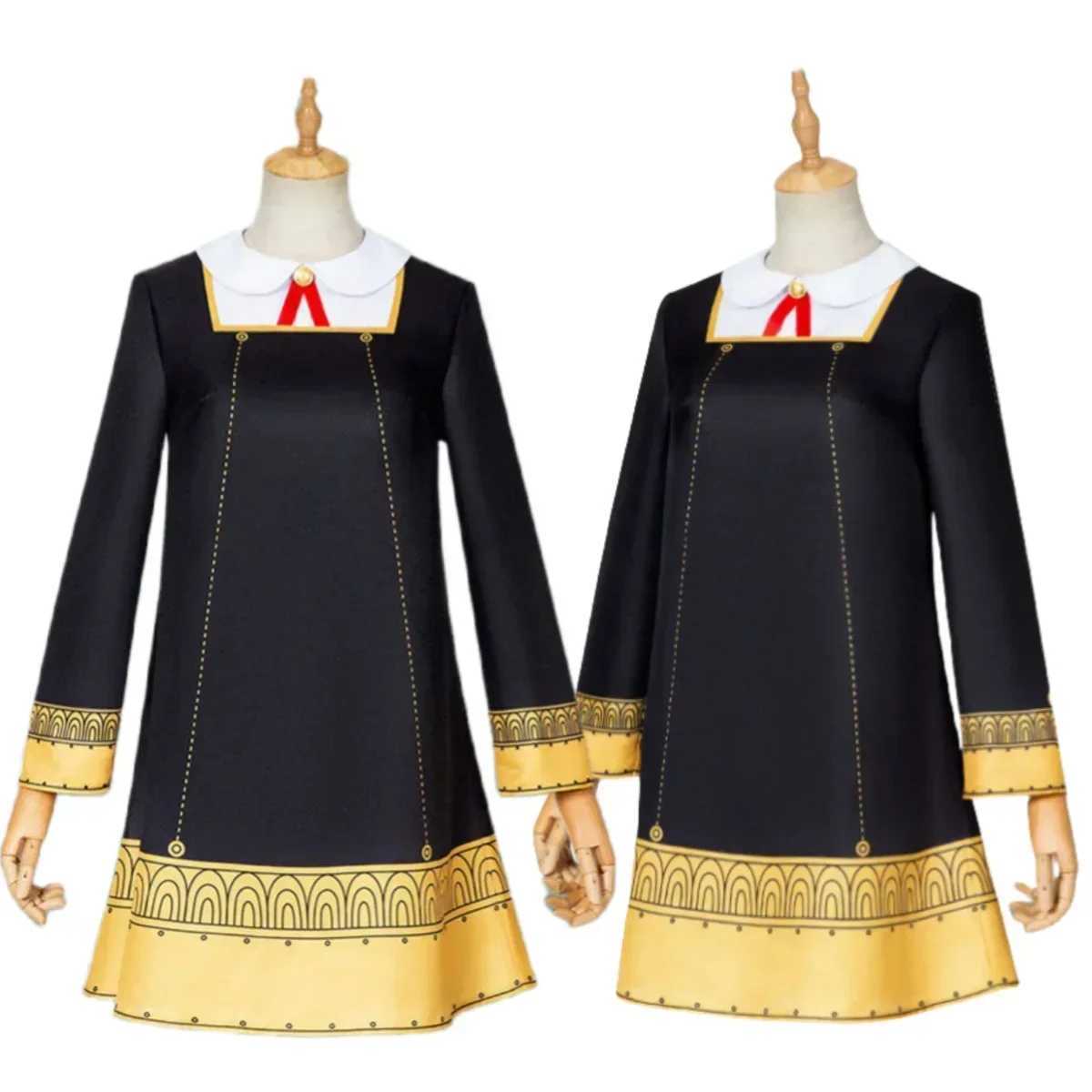 Anya Forger Cosplay Costume Anime Spy Family Toddler Childrens Clothing Anya Cospla Kawaii Black Dress Party Wig Halloween Women L250918