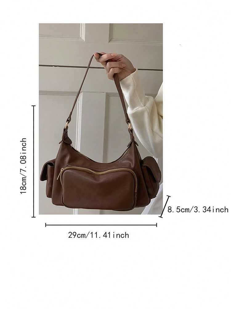 2025 new retro bag fashionable and casual punk motorcycle womens bag womens daily commuting bag crossbody bag shoulder bagXJ250918