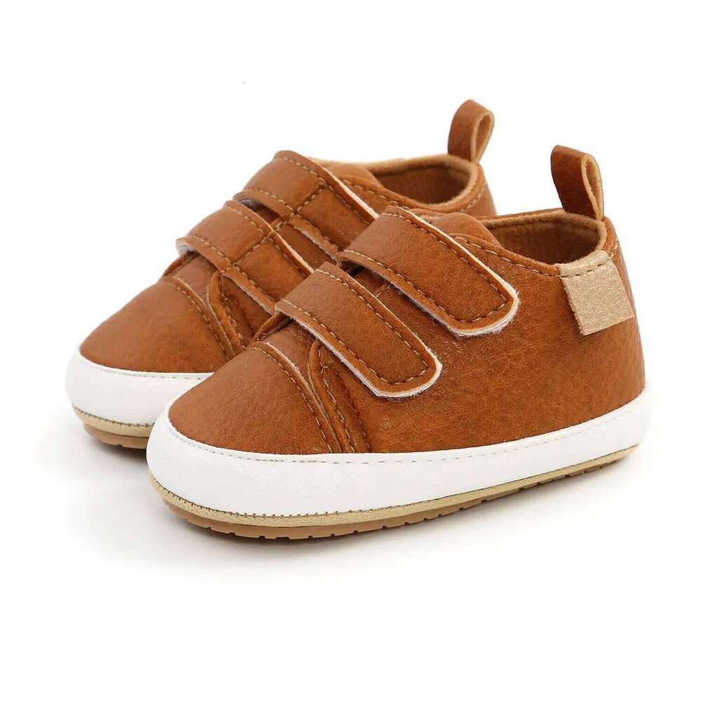 Meckior Boys Girls Classic Unisex PU Leather Toddler Rubber Sole Anti-slip First Walkers Infant Moccasins Baby Shoes