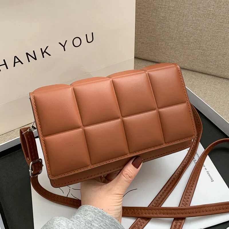 New Solid Color Fashion Shoulder Handbags Female Travel Messenger Bag Plaid Small PU Leather Crossbody Bags For Women Z250915