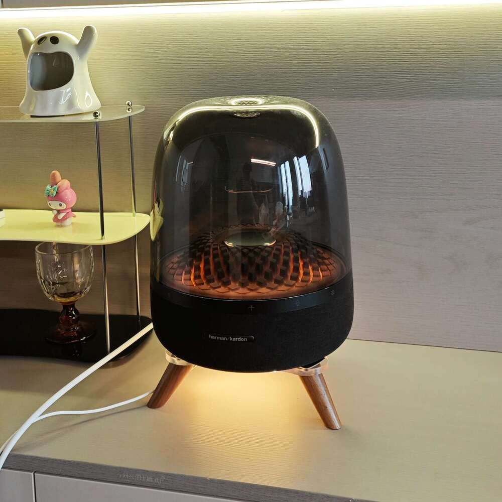 Harman Kardon Crystal Glass 3rd 4th Generation Speaker Base Desktop Stand Solid Wood Anti-Vibration Anti-Slip Rack