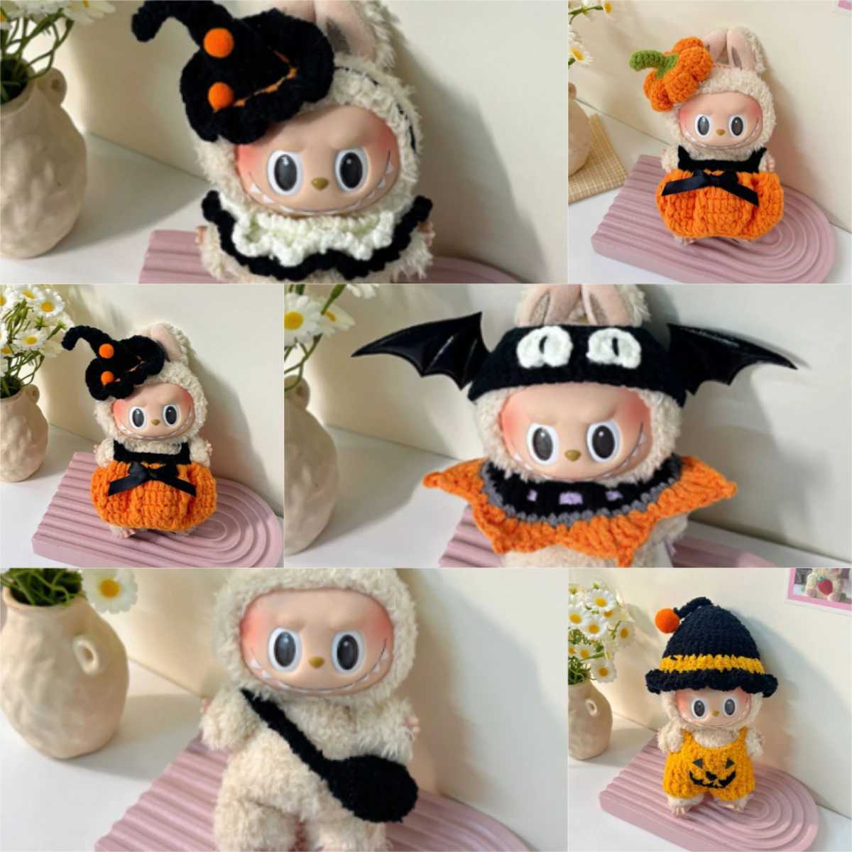 For 1517cm Labubu Clothes Pumpkin Wizard Outfit Cute Halloween Set Doll Accessories Halloween Christmas Gift C250919