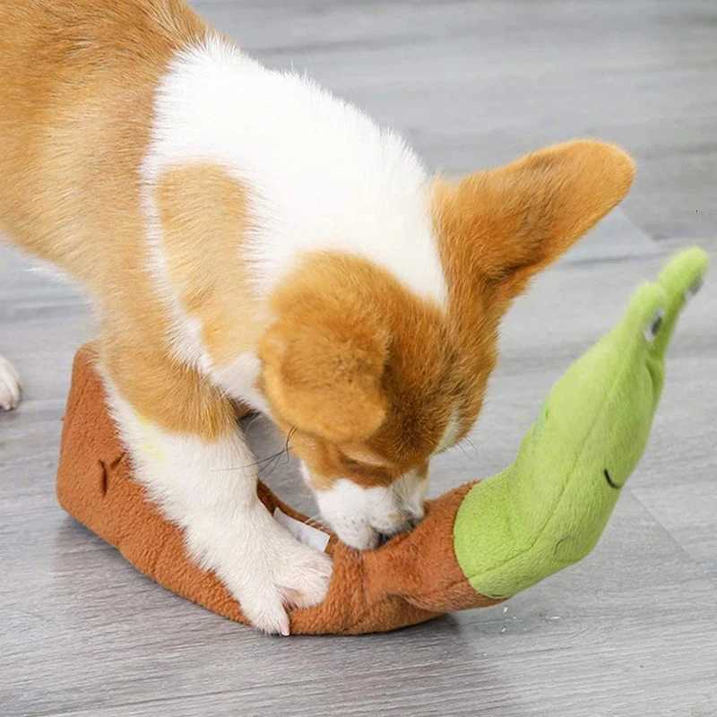 Dog Squeak Toys Pet Sniffing Plush Snails Toys Tibetan Food Molar Dog Toys Interactive Dog Toy Feeder Pet Supply X250918