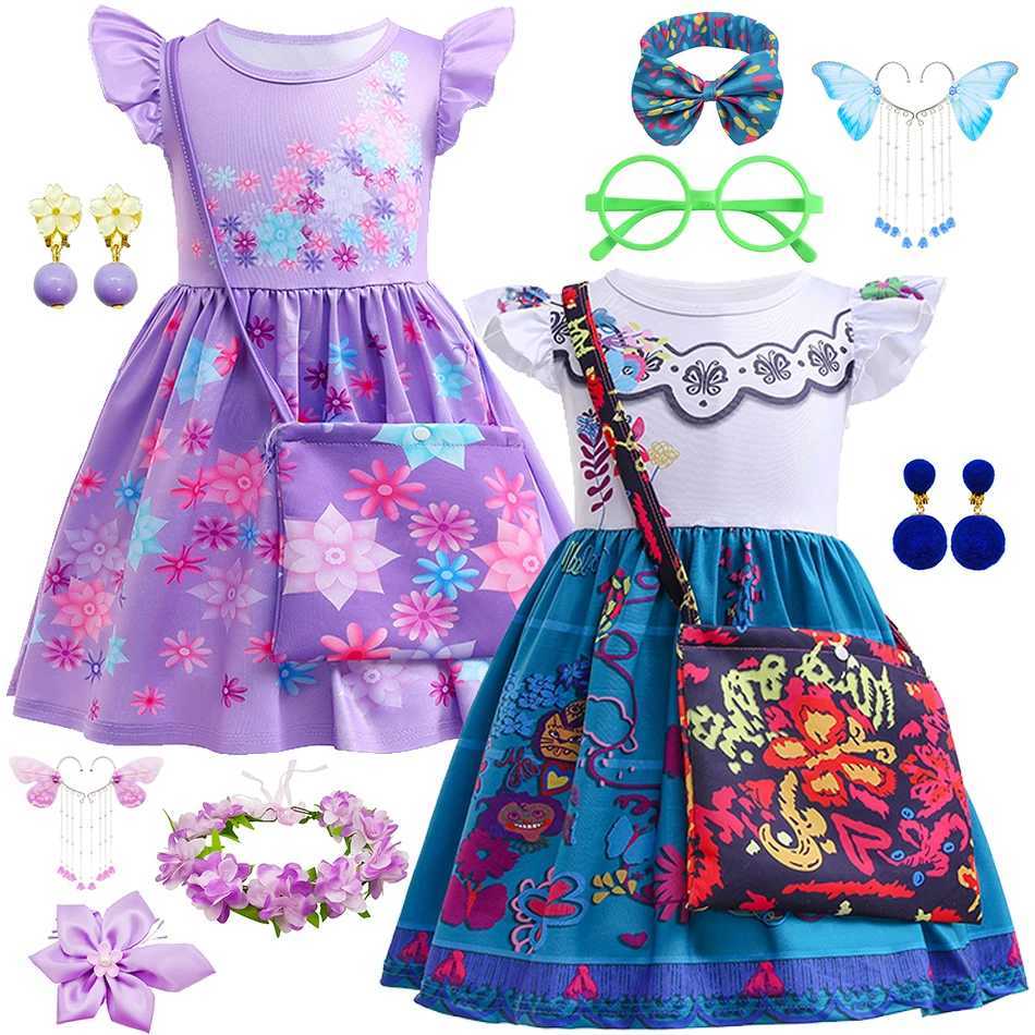 Mirabel Isabela Cosplay Princess Dress Kids Encanto Charm Costume Girls Halloween Childrens Day Birthday Party Holiday Clothes L250918