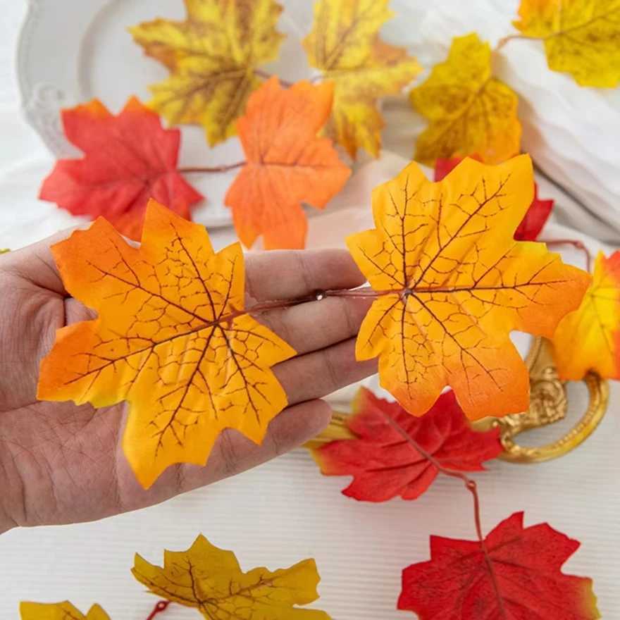 Artificial Plants Flowers Silk Maple Leaves Halloween Christmas Decoration Garland Home Room Table Yard Garden Wedding Scrapbook C250919