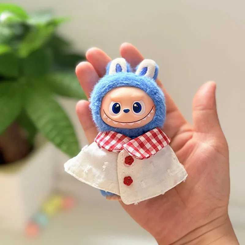 10cm Mini Labubu 40 Doll Clothes 4thGen PlaidCollar Shawl Clothes for Mini Labubu Accessories C250919
