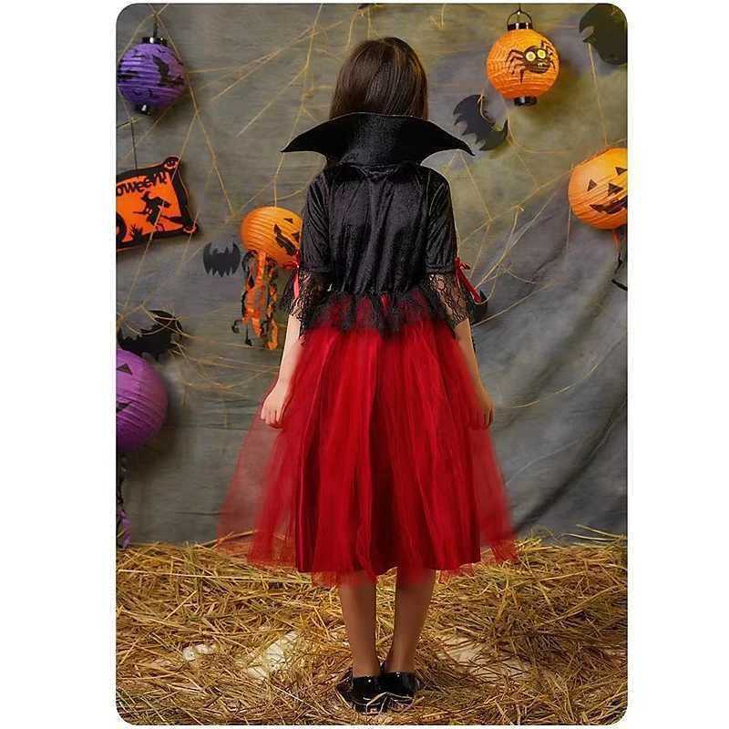 Girl Vampire Halloween Dress for Kid Ghost Bride Gothic Cosplay Vampire Costume Dress for Kids Carnival Outfit Black Red Clothes L250918
