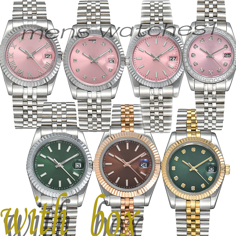 elegant sporty style mens diamond lady watches automatic mechanical movement wristwatches full stainless steel watch 36-41mm