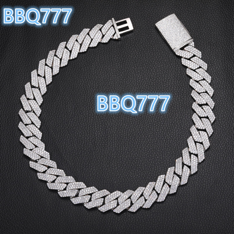 InStock 18K GoldPlated Cuban Chain Necklace for Men Zircon Gemstone Copper Fashion Jewelry