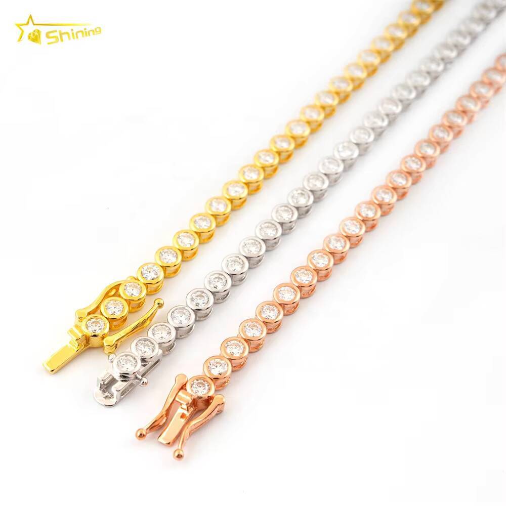 Wholesale Mens Women Jewelry Iced Out 3mm 4mm Tennis Bracelet Moissanite Vvs Diamond Fashion Bracelet