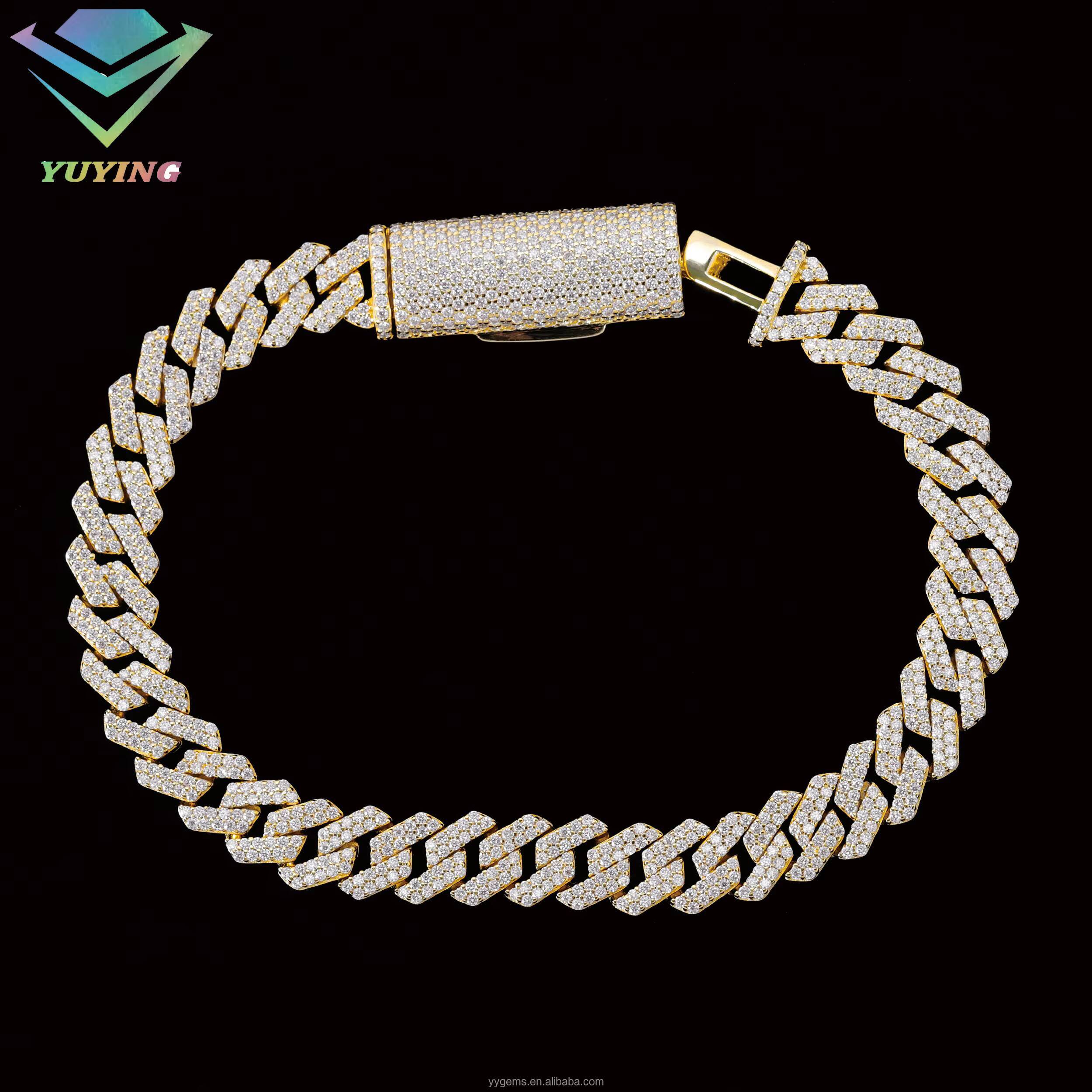 Wholesale 925 Sterling Silver Mens Womens Bangles 8mm 10mm Diamond Tester Gold Rhodium Moissanite Bracelet