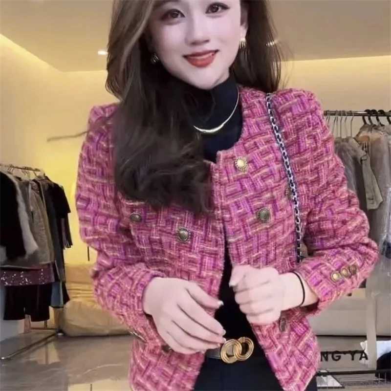 HighQuality Coat Female 2025Spring Autumn New Jacket Tweed Small Fragrance Overwear Womens Temperament French Outcoat Tide Top Z250918